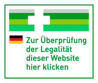 Deutsche Website-Überprüfung mit grünem Apothekenkreuz und Flagge.